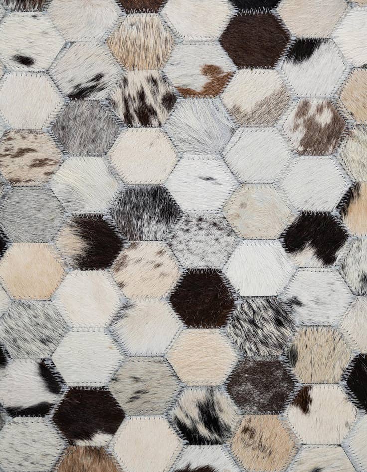 Detail image of 5' 1 x 8' 2 Cowhide Leather Rug