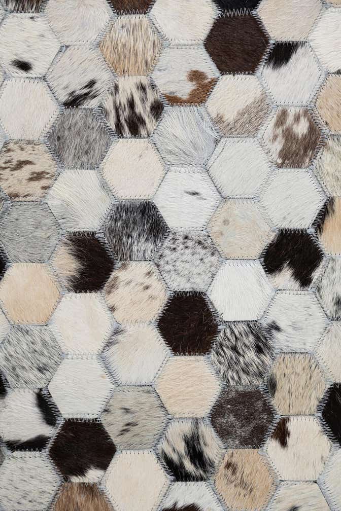 5' 1 x 8' 2 Cowhide Leather Rug