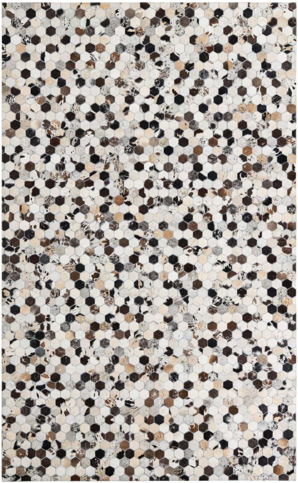 5' 1 x 8' 2 Cowhide Leather Rug