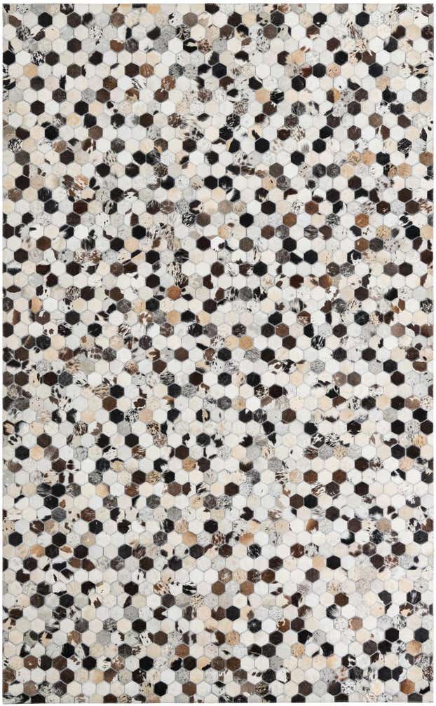 5' 1 x 8' 2 Cowhide Leather Rug