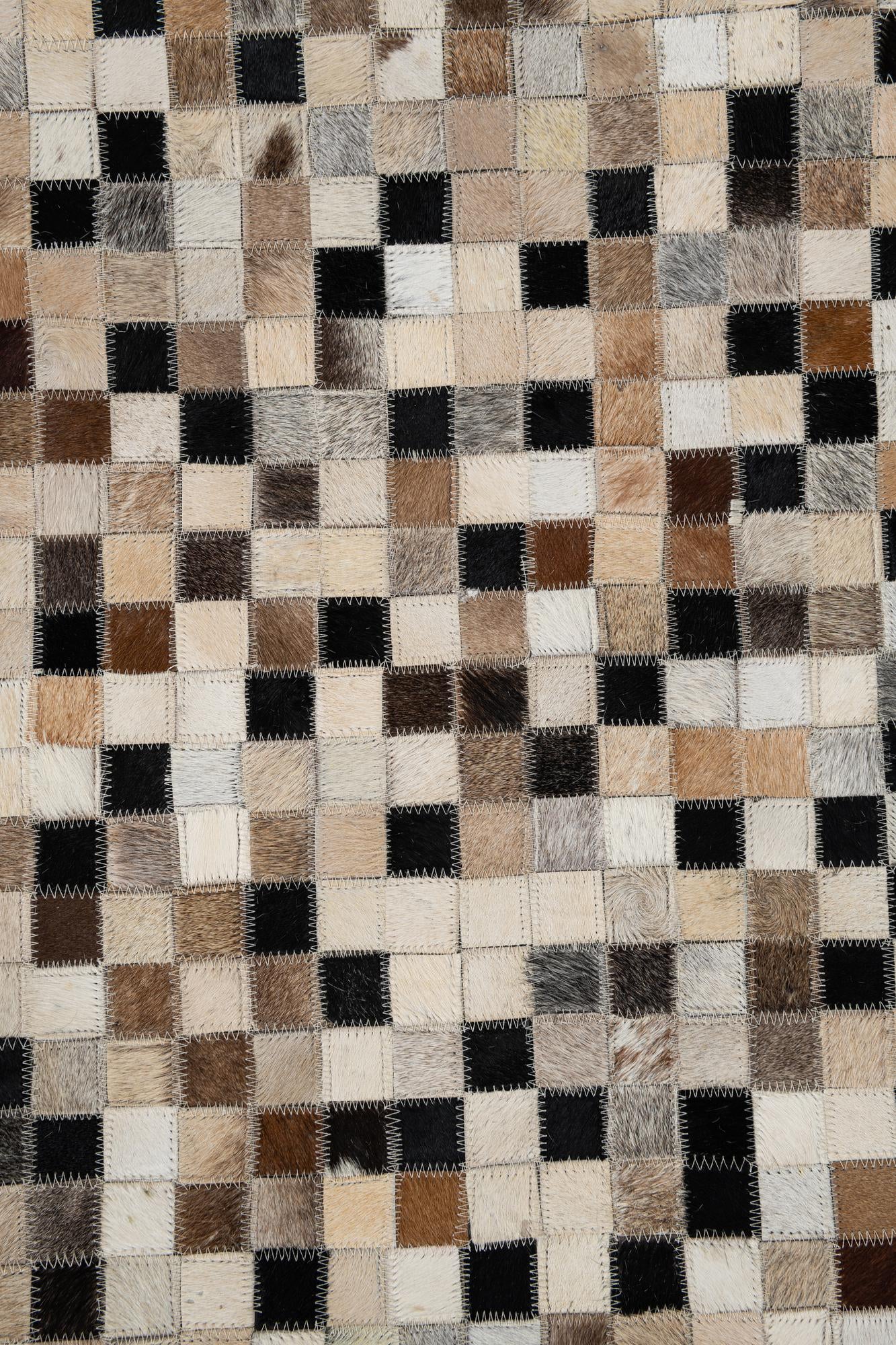 5' 1 x 8' Cowhide Leather Rug