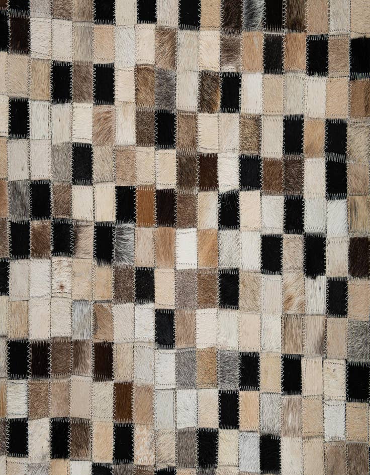 Detail image of 5' 1 x 8' Cowhide Leather Rug