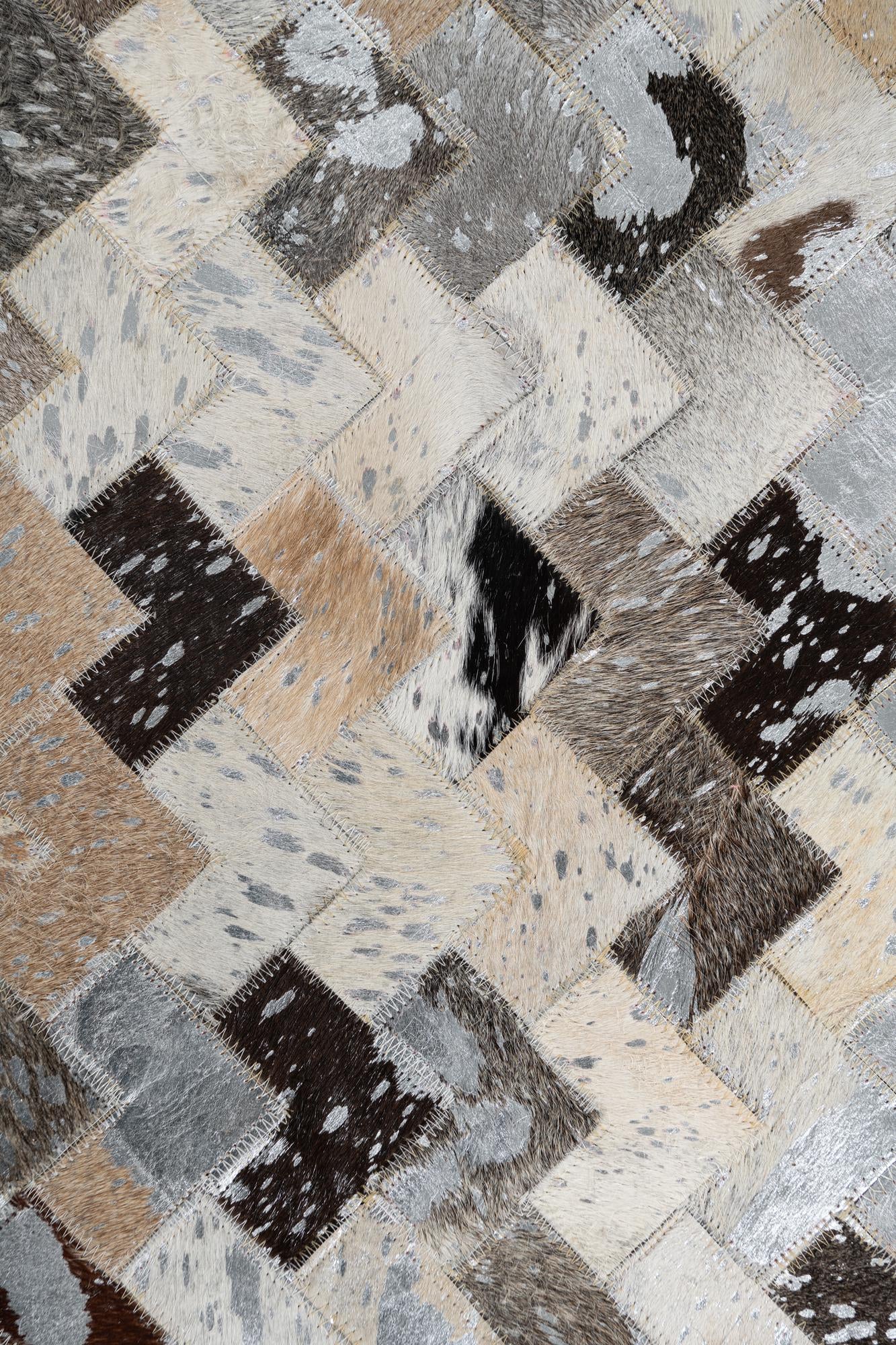 5' x 7' 10 Cowhide Leather Rug
