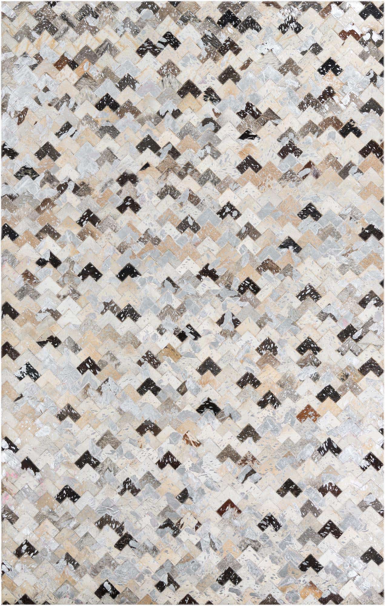 5' x 7' 10 Cowhide Leather Rug