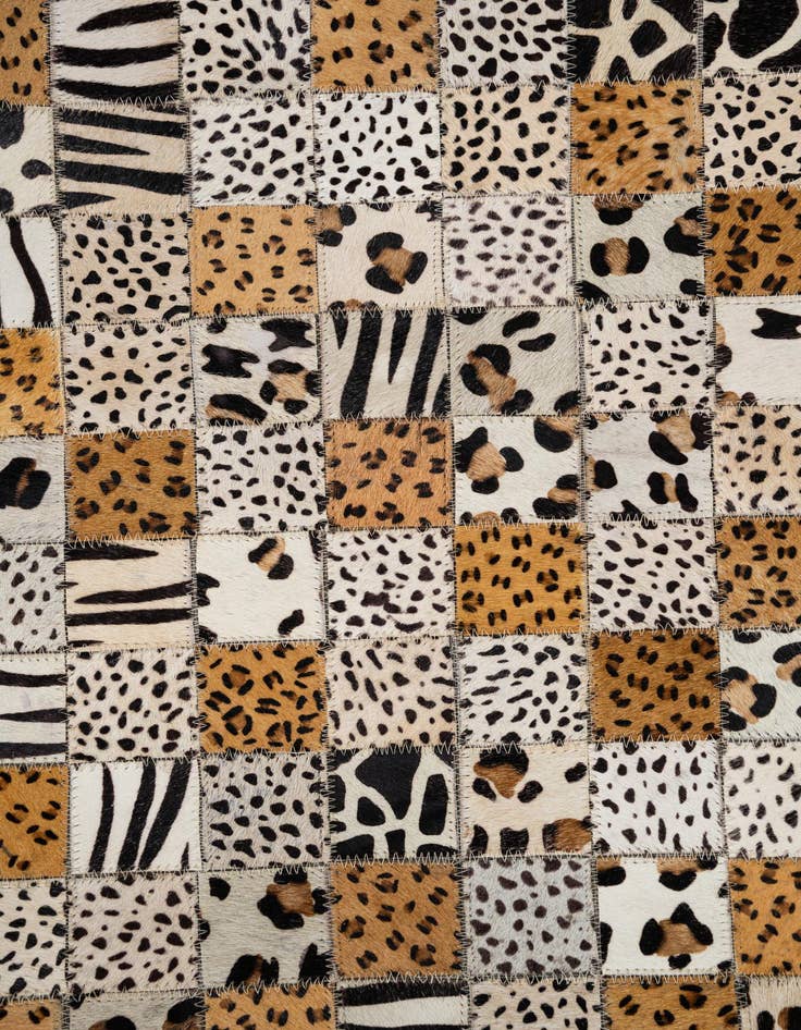 Detail image of 5' 1 x 8' Cowhide Leather Rug