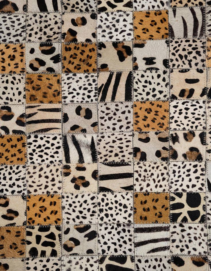 Detail image of 5' 1 x 8' Cowhide Leather Rug