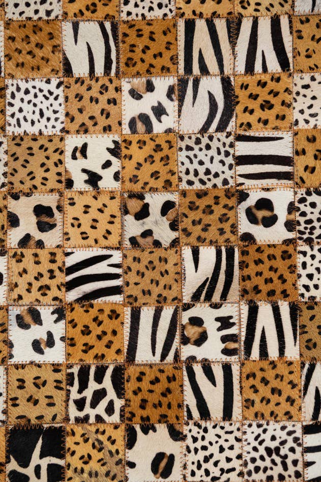 Detail image of 5' 1 x 8' Cowhide Leather Rug