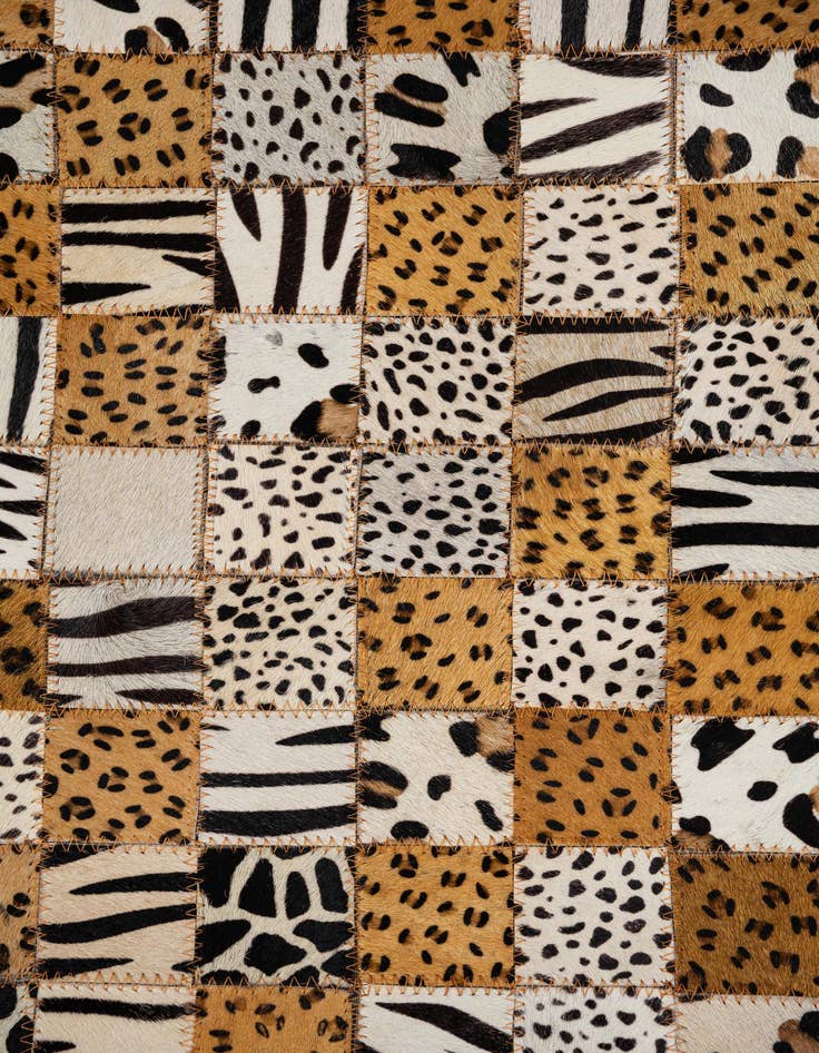 Detail image of 5' 1 x 8' Cowhide Leather Rug