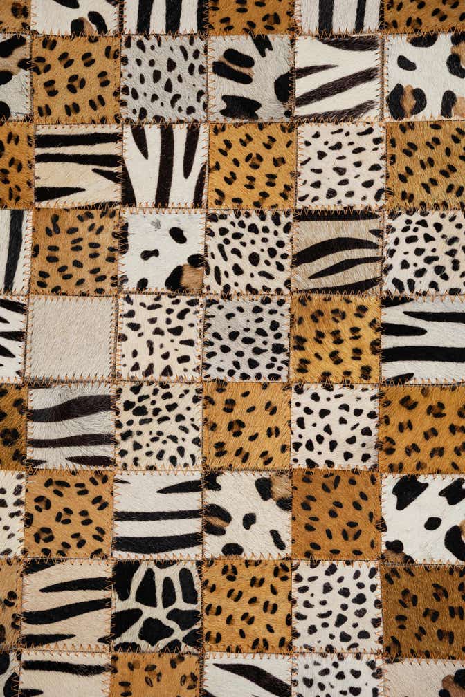 5' 1 x 8' Cowhide Leather Rug