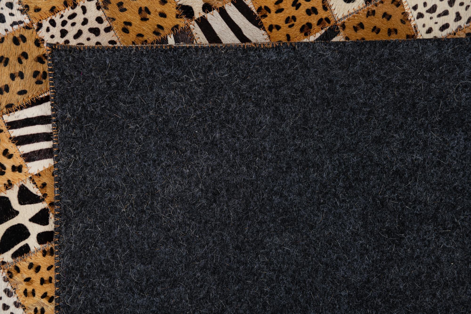 5' 1 x 8' Cowhide Leather Rug