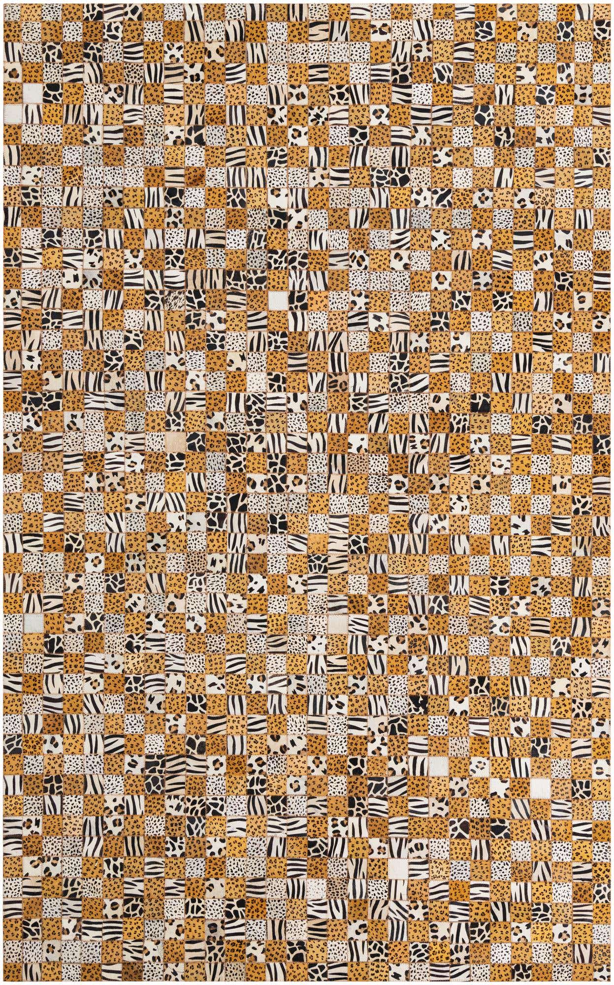 5' 1 x 8' Cowhide Leather Rug