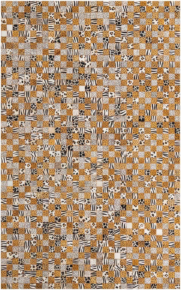 5' 1 x 8' Cowhide Leather Rug
