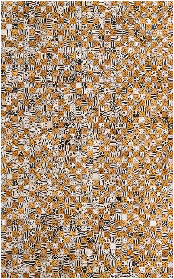 Detail image of 5' 1 x 8' Cowhide Leather Rug