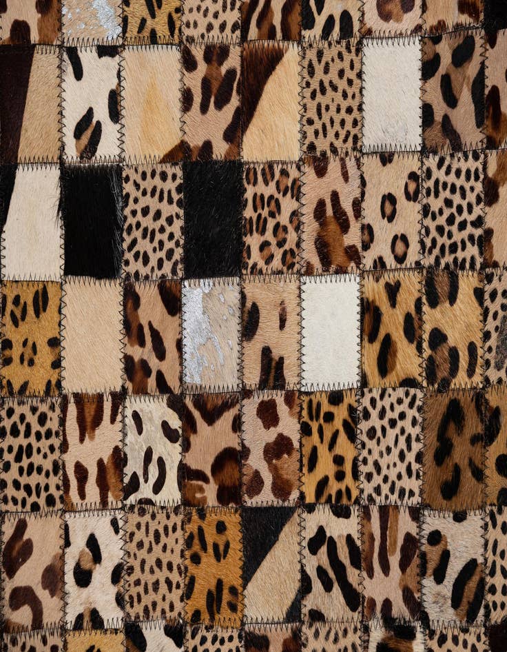 Detail image of 5' 1 x 8' Cowhide Leather Rug
