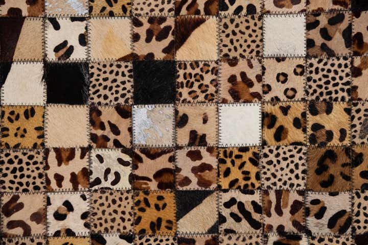5' 1 x 8' Cowhide Leather Rug