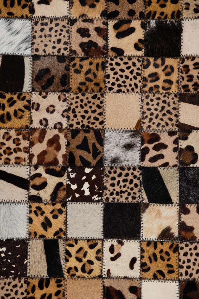 5' 1 x 8' Cowhide Leather Rug
