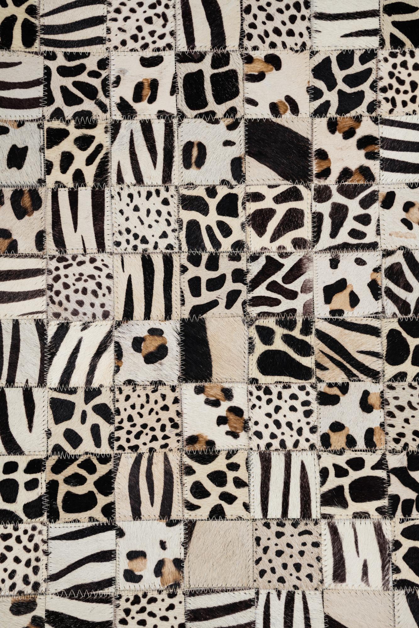 5' 1 x 8' Cowhide Leather Rug