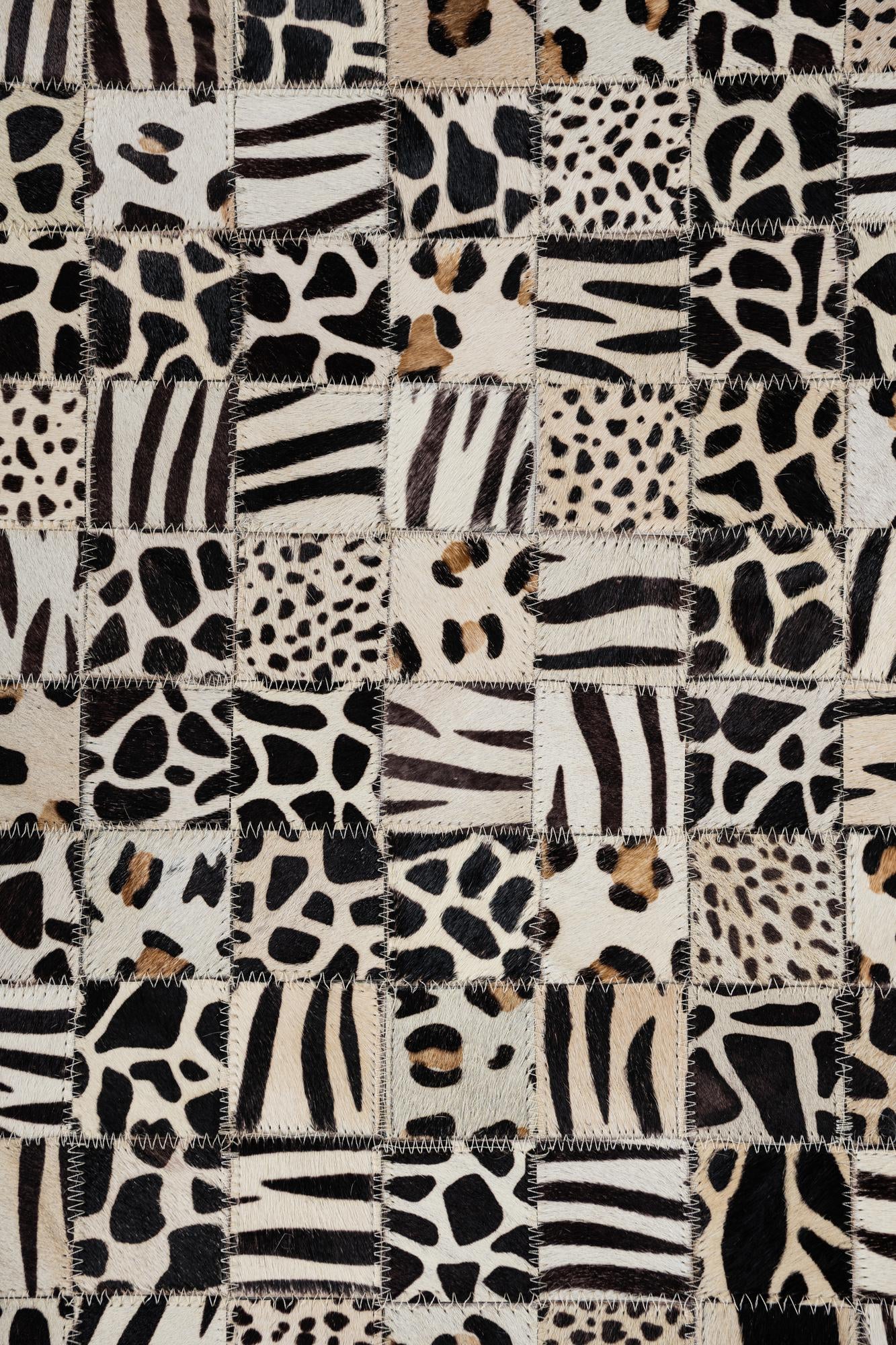 5' 1 x 8' Cowhide Leather Rug
