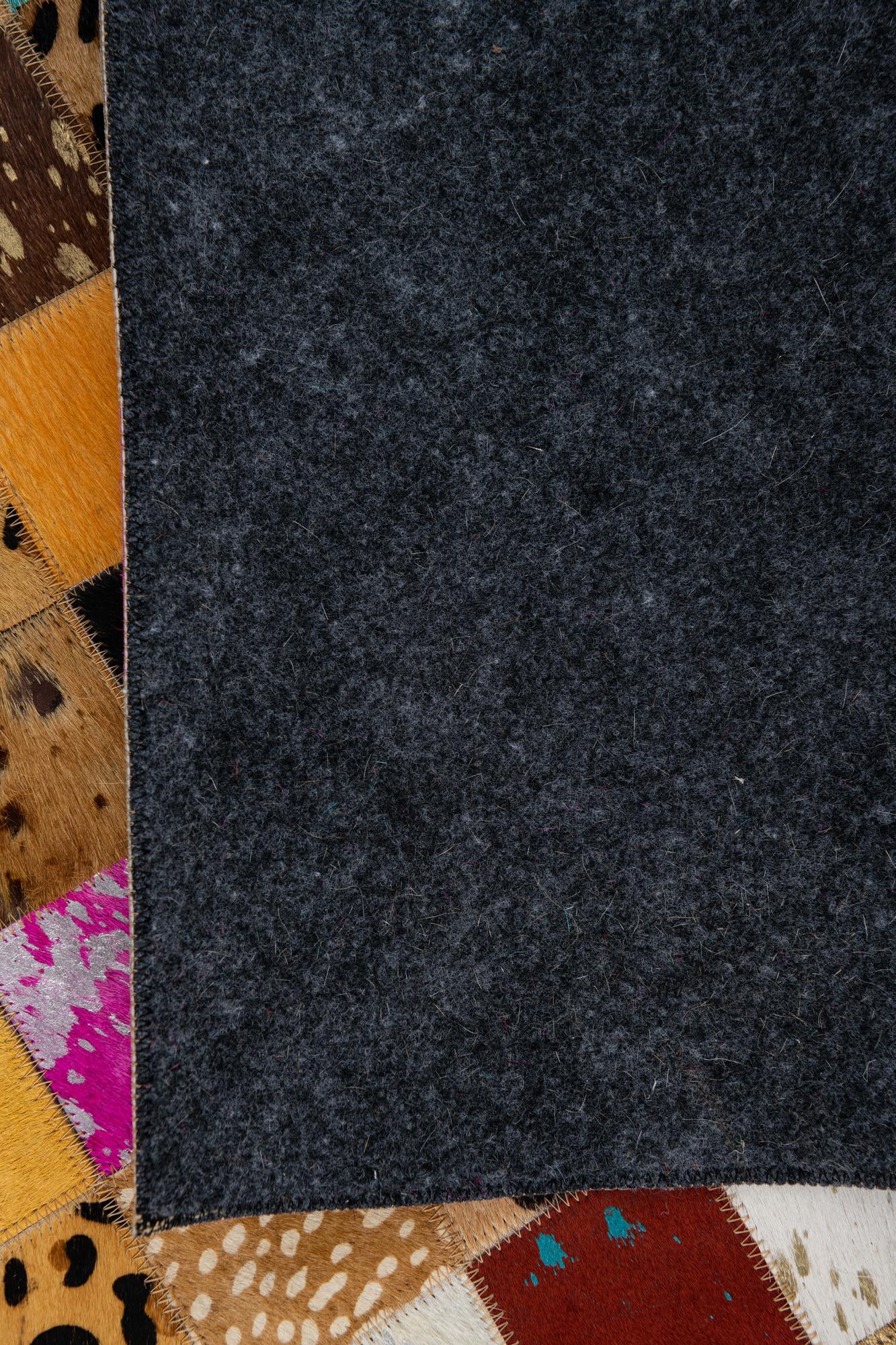 5' 1 x 8' Cowhide Leather Rug