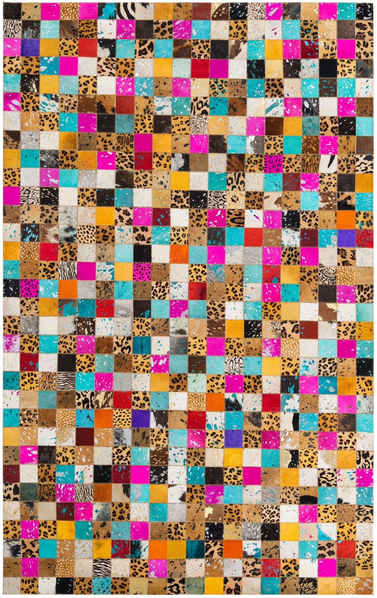 5' 1 x 8' Cowhide Leather Rug