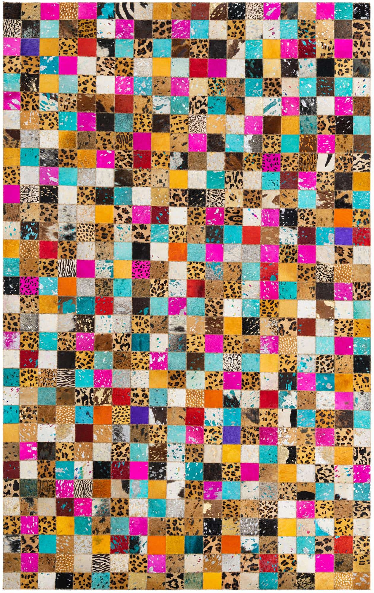 5' 1 x 8' Cowhide Leather Rug