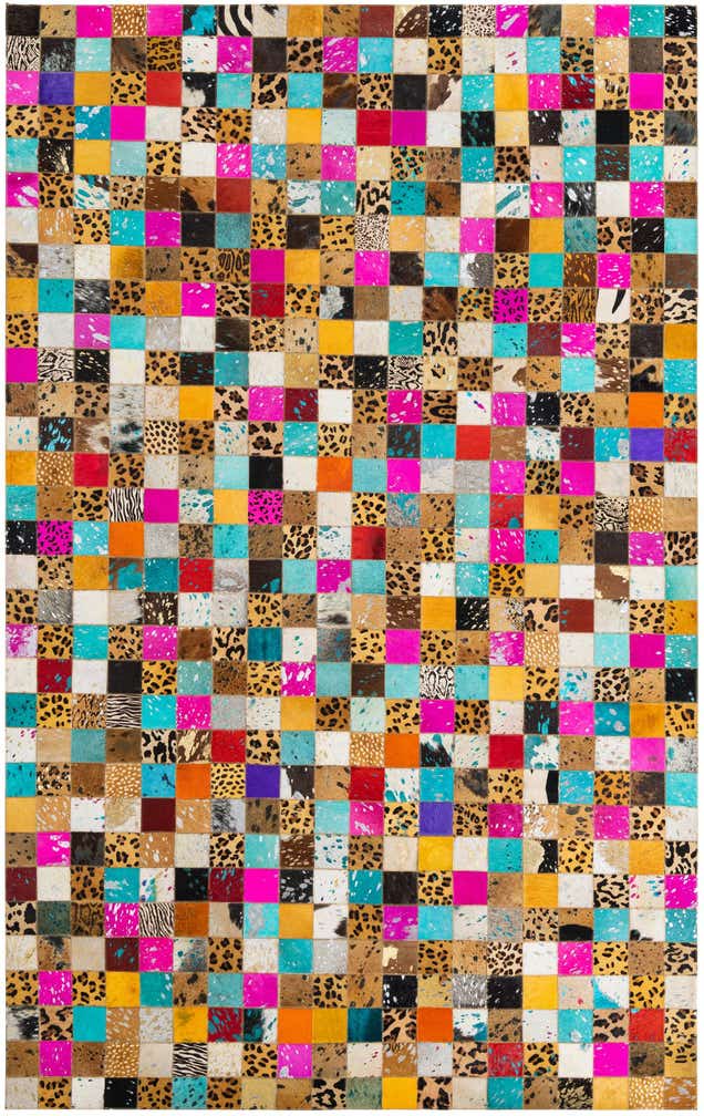 5' 1 x 8' Cowhide Leather Rug