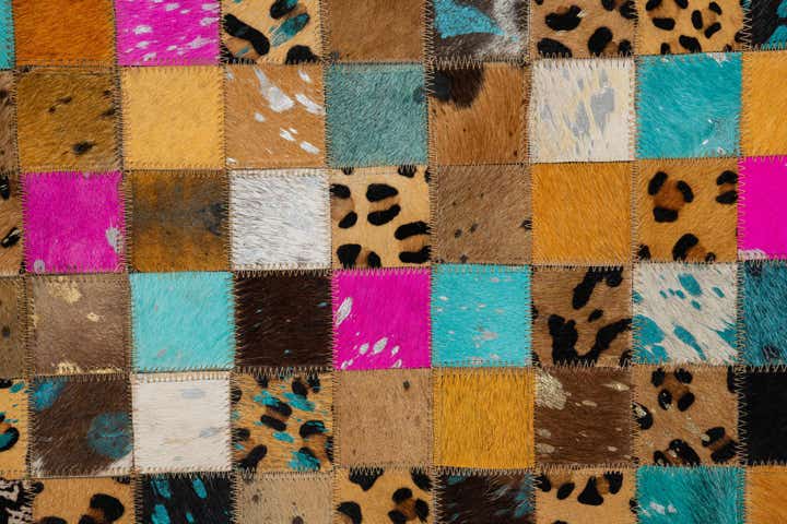 5' 1 x 8' Cowhide Leather Rug