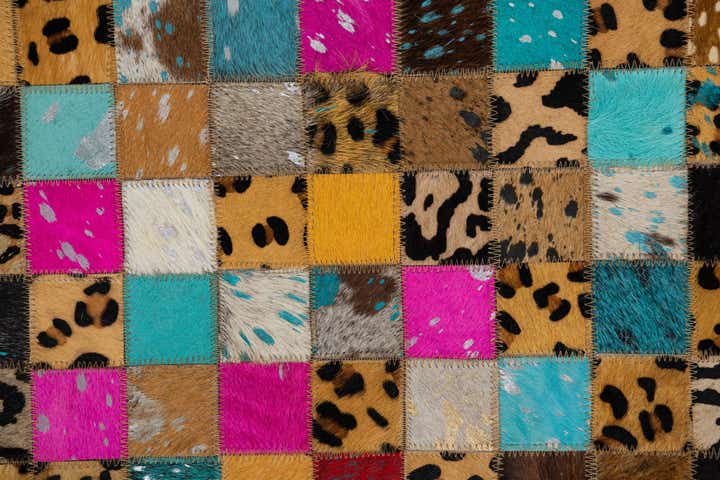 5' 1 x 8' Cowhide Leather Rug