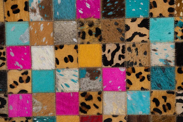Detail image of 5' 1 x 8' Cowhide Leather Rug