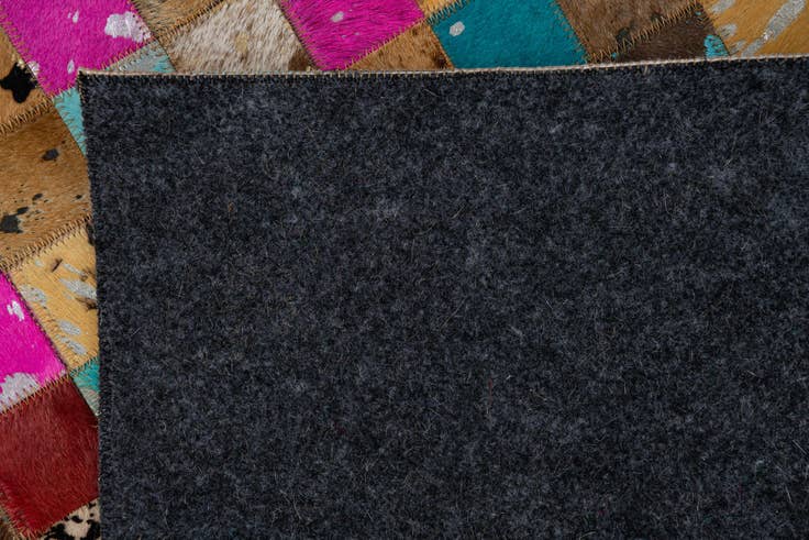 Detail image of 5' 1 x 8' Cowhide Leather Rug