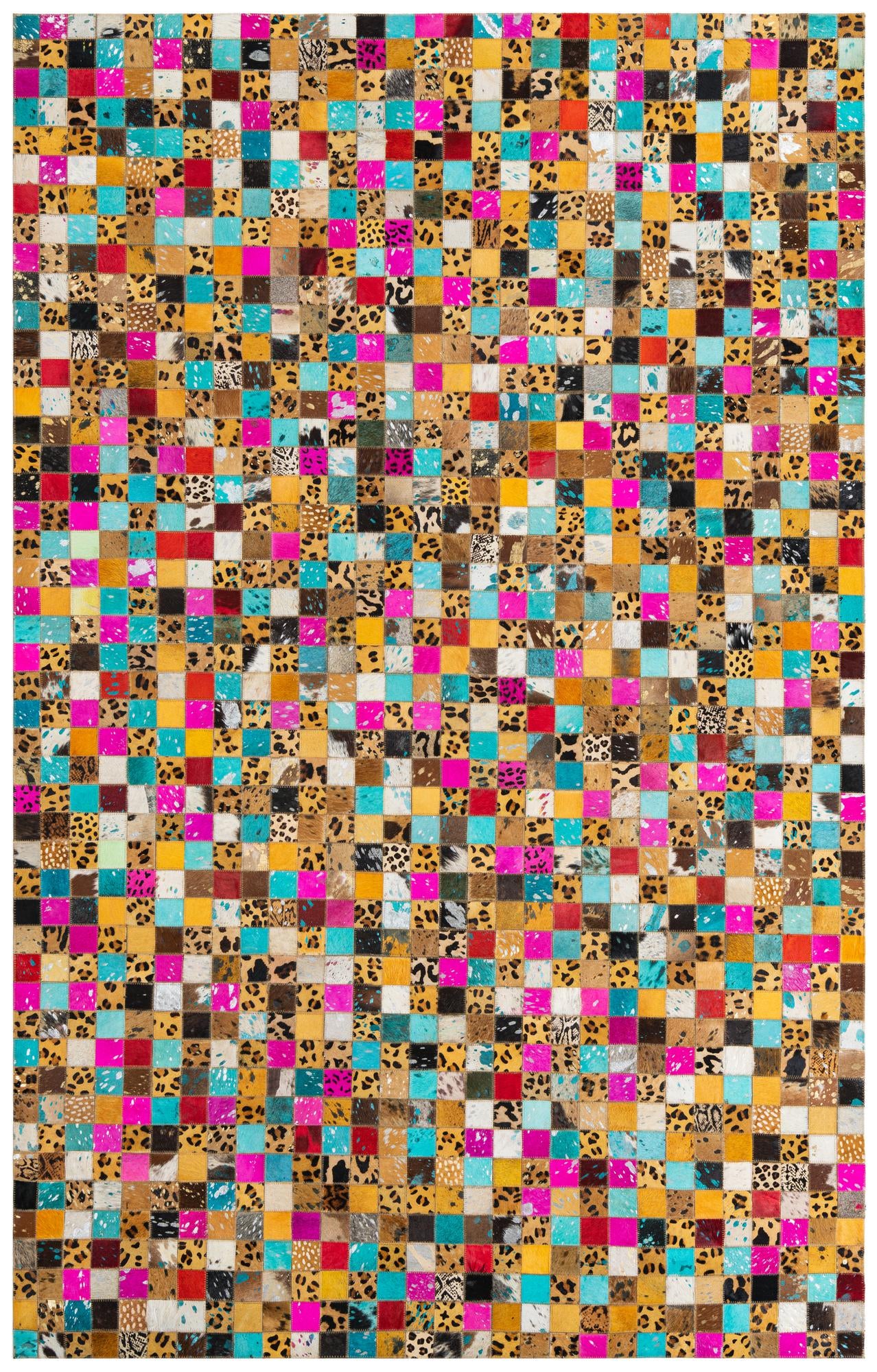 5' 1 x 8' Cowhide Leather Rug