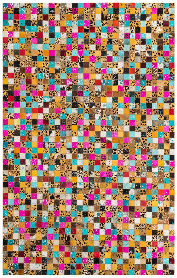 Detail image of 5' 1 x 8' Cowhide Leather Rug