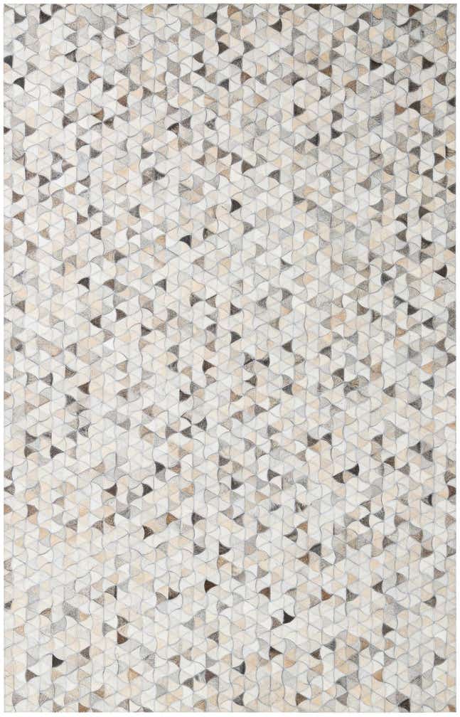 5' 1 x 7' 10 Cowhide Leather Rug