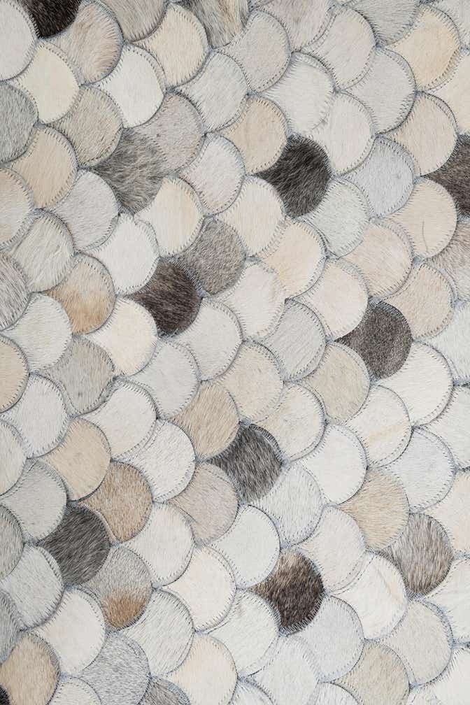 5' 2 x 8' 1 Cowhide Leather Rug