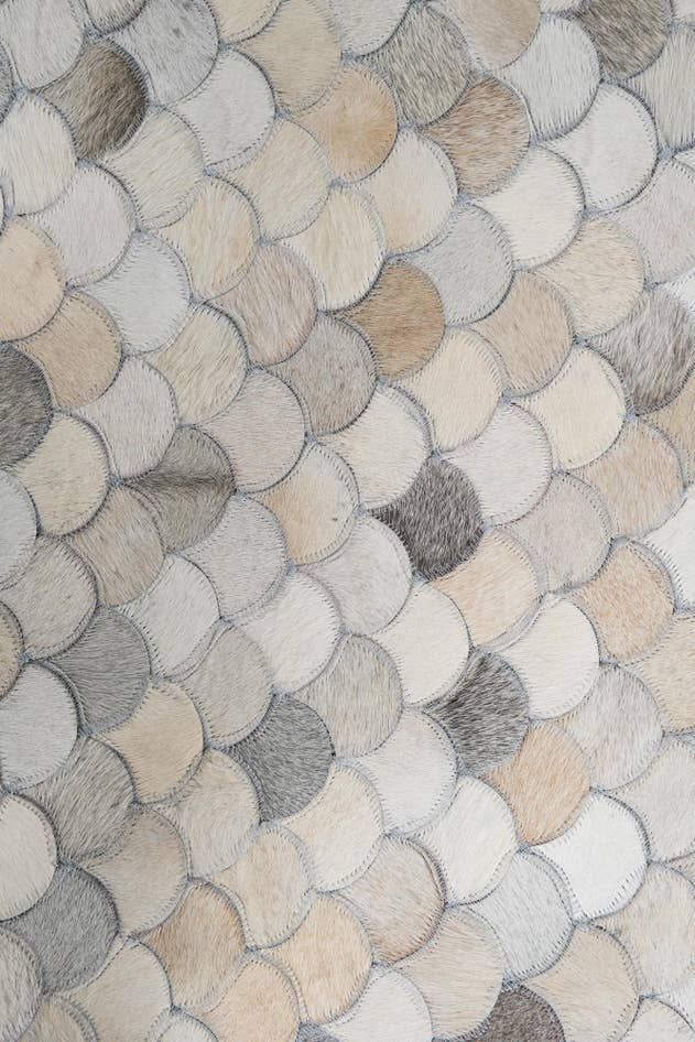 Detail image of 5' 2 x 8' 1 Cowhide Leather Rug