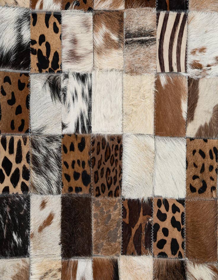 Detail image of 5' 1 x 8' Cowhide Leather Rug
