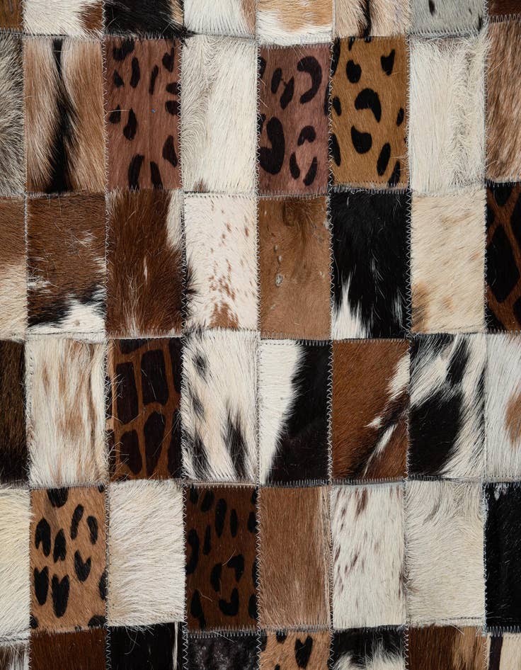 Detail image of 5' 1 x 8' Cowhide Leather Rug