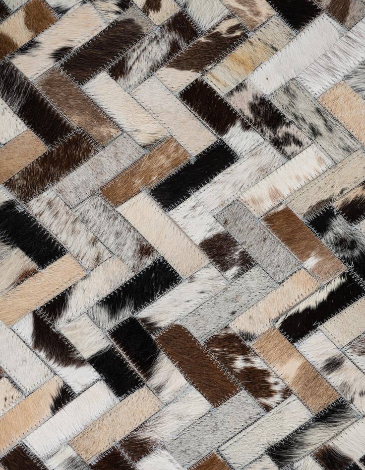 Detail image of 5' x 7' 10 Cowhide Leather Rug