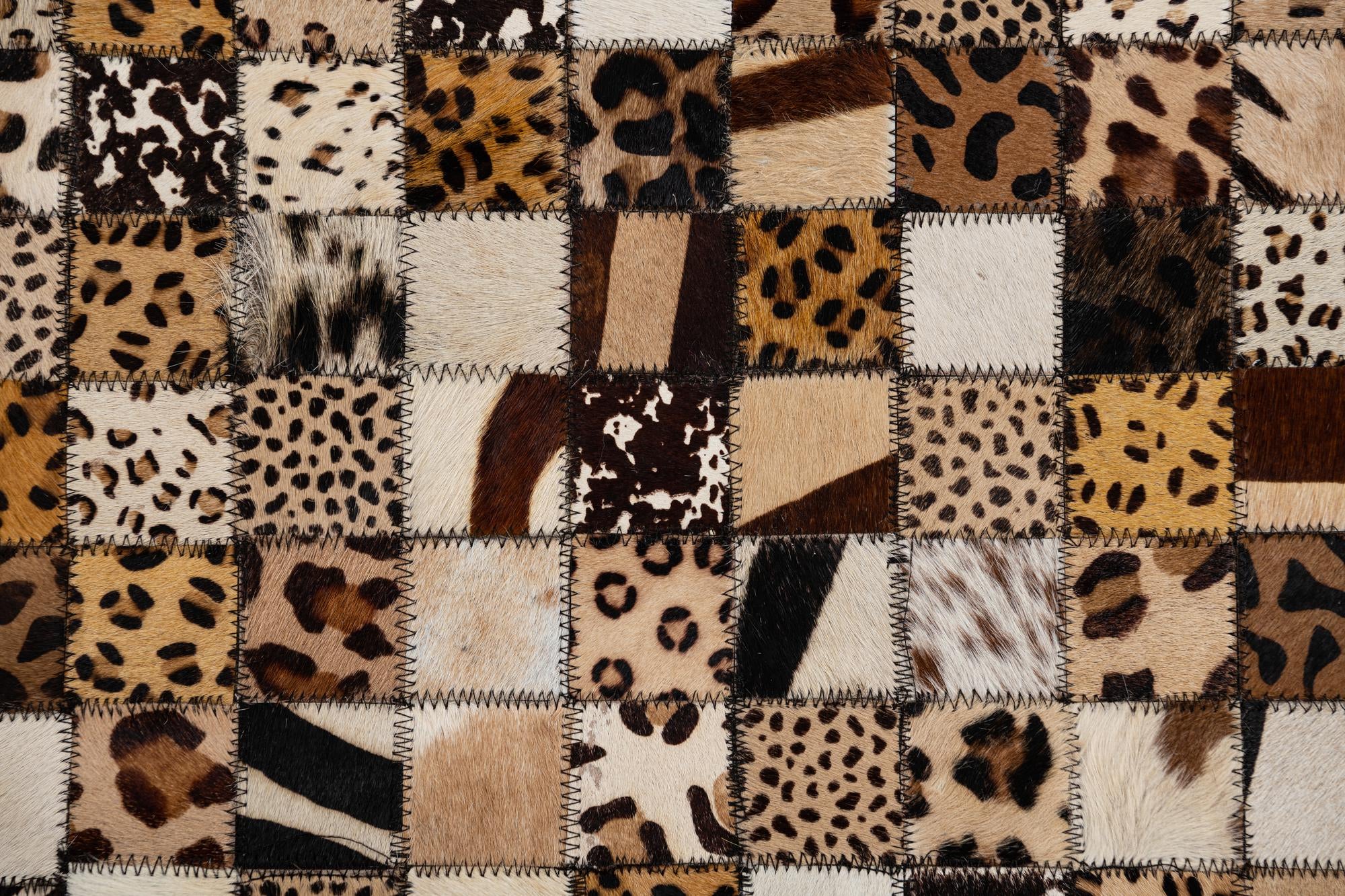 5' 1 x 8' Cowhide Leather Rug