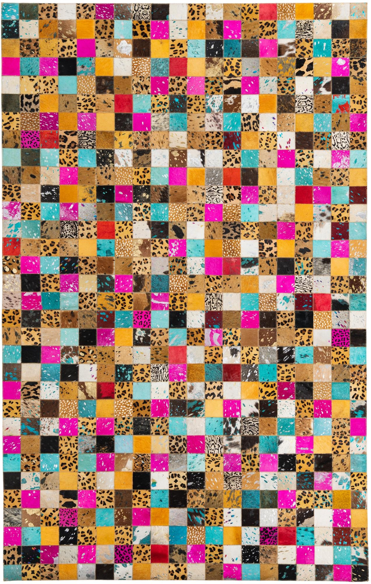 5' 1 x 8' Cowhide Leather Rug