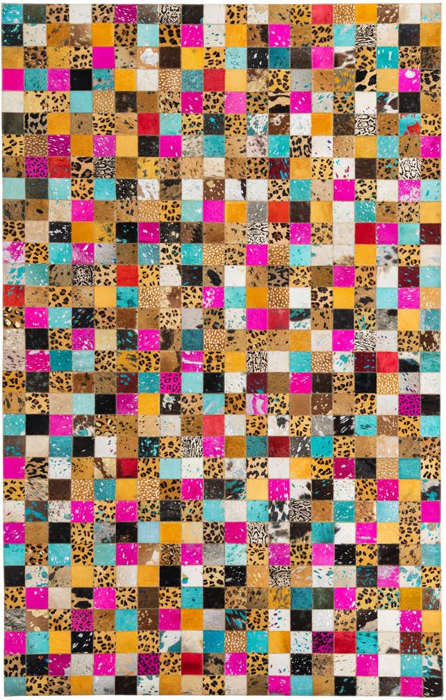 5' 1 x 8' Cowhide Leather Rug