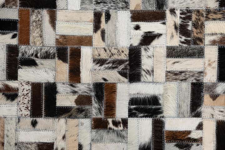5' 2 x 7' 9 Cowhide Leather Rug