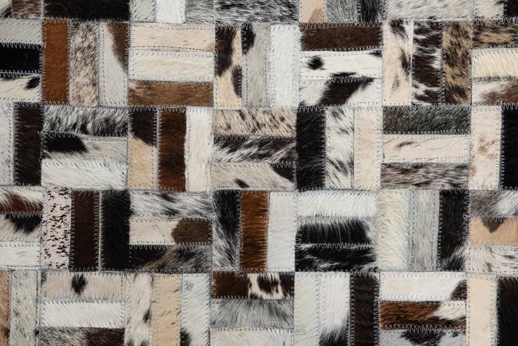 Detail image of 5' 2 x 7' 9 Cowhide Leather Rug