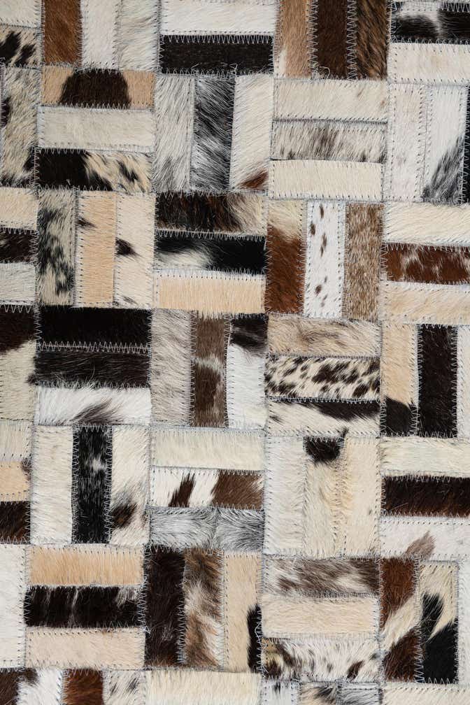 5' 2 x 7' 9 Cowhide Leather Rug