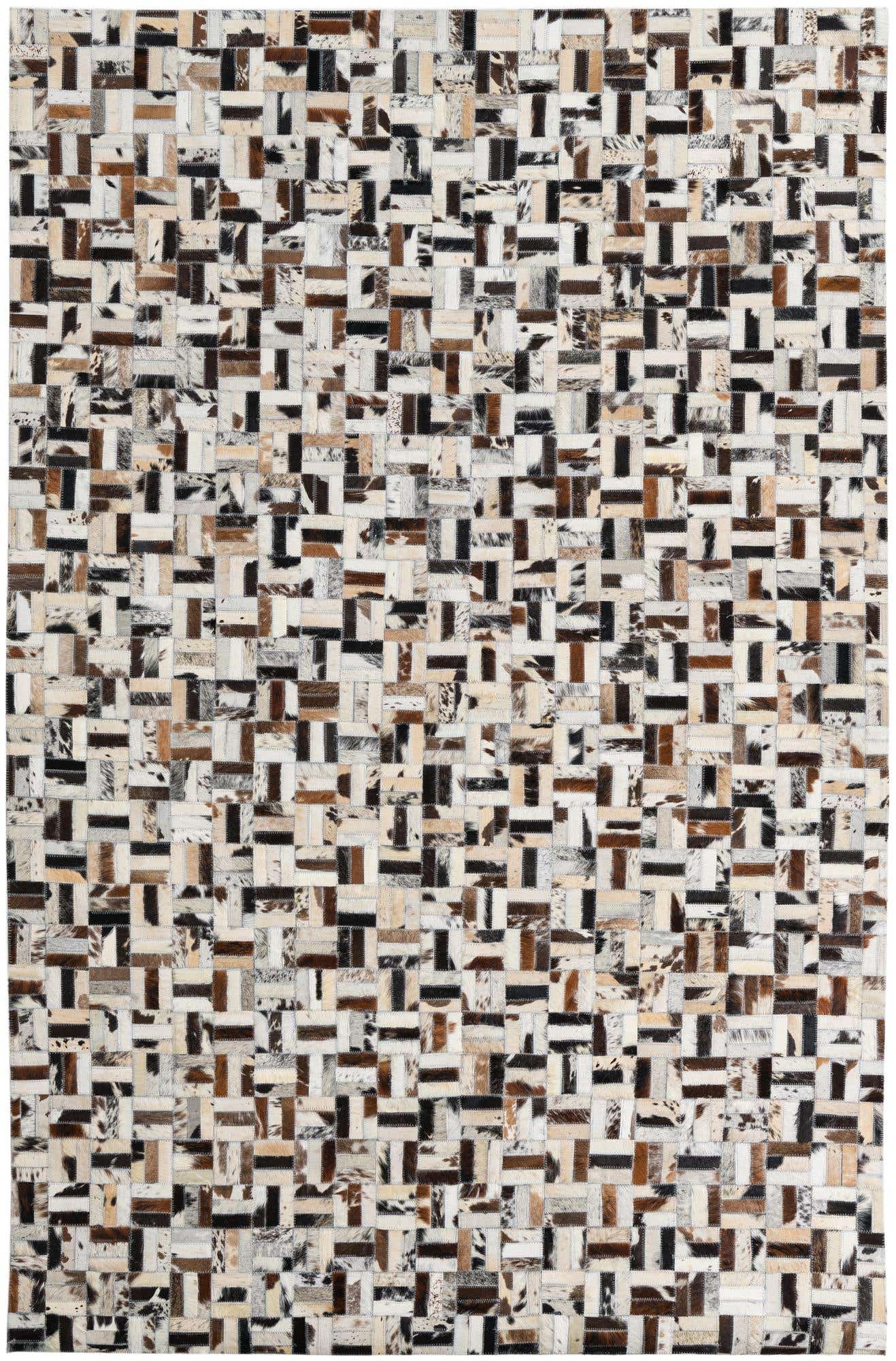 5' 2 x 7' 9 Cowhide Leather Rug