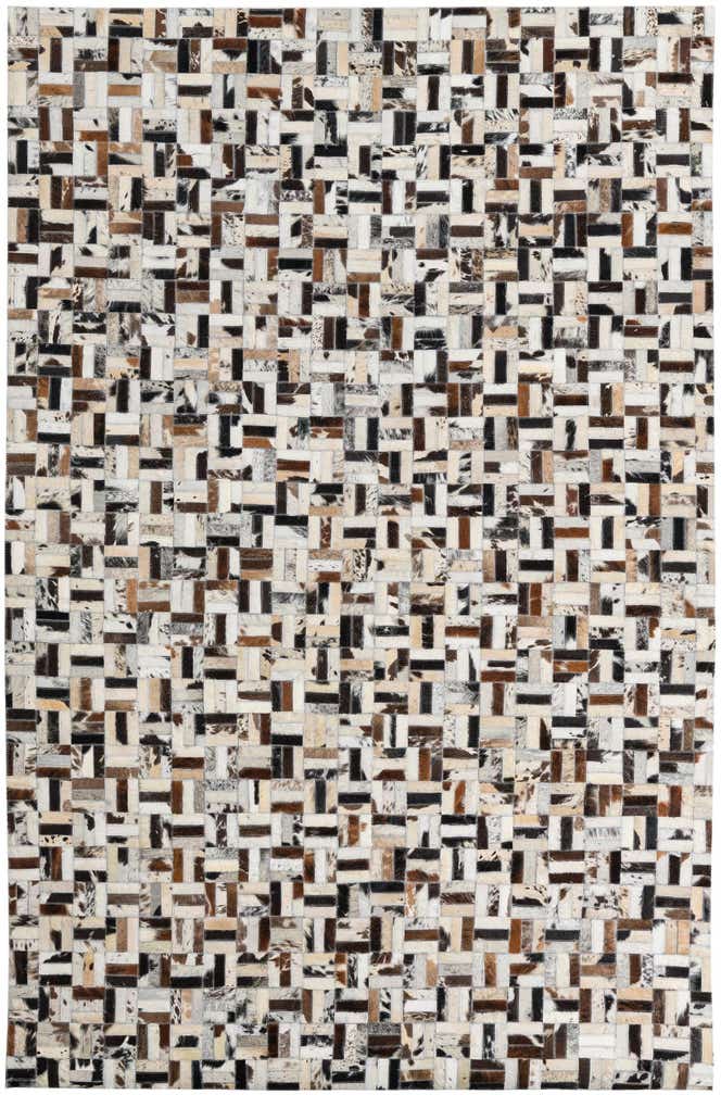5' 2 x 7' 9 Cowhide Leather Rug
