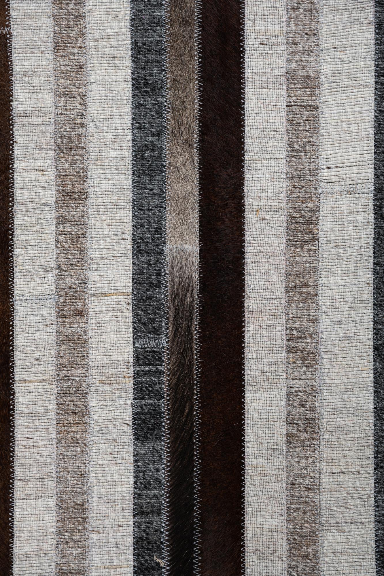 5' 1 x 8' Cowhide Leather Rug