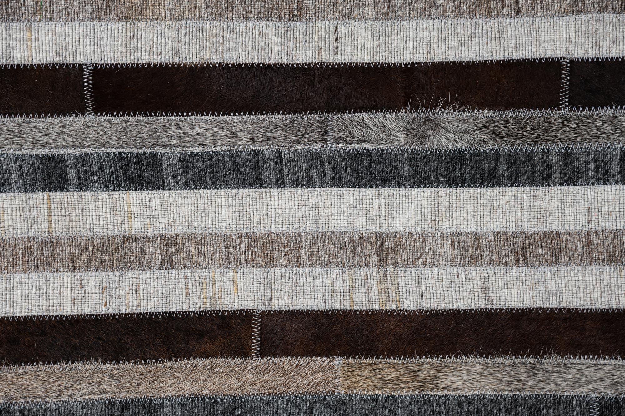 5' 1 x 8' Cowhide Leather Rug