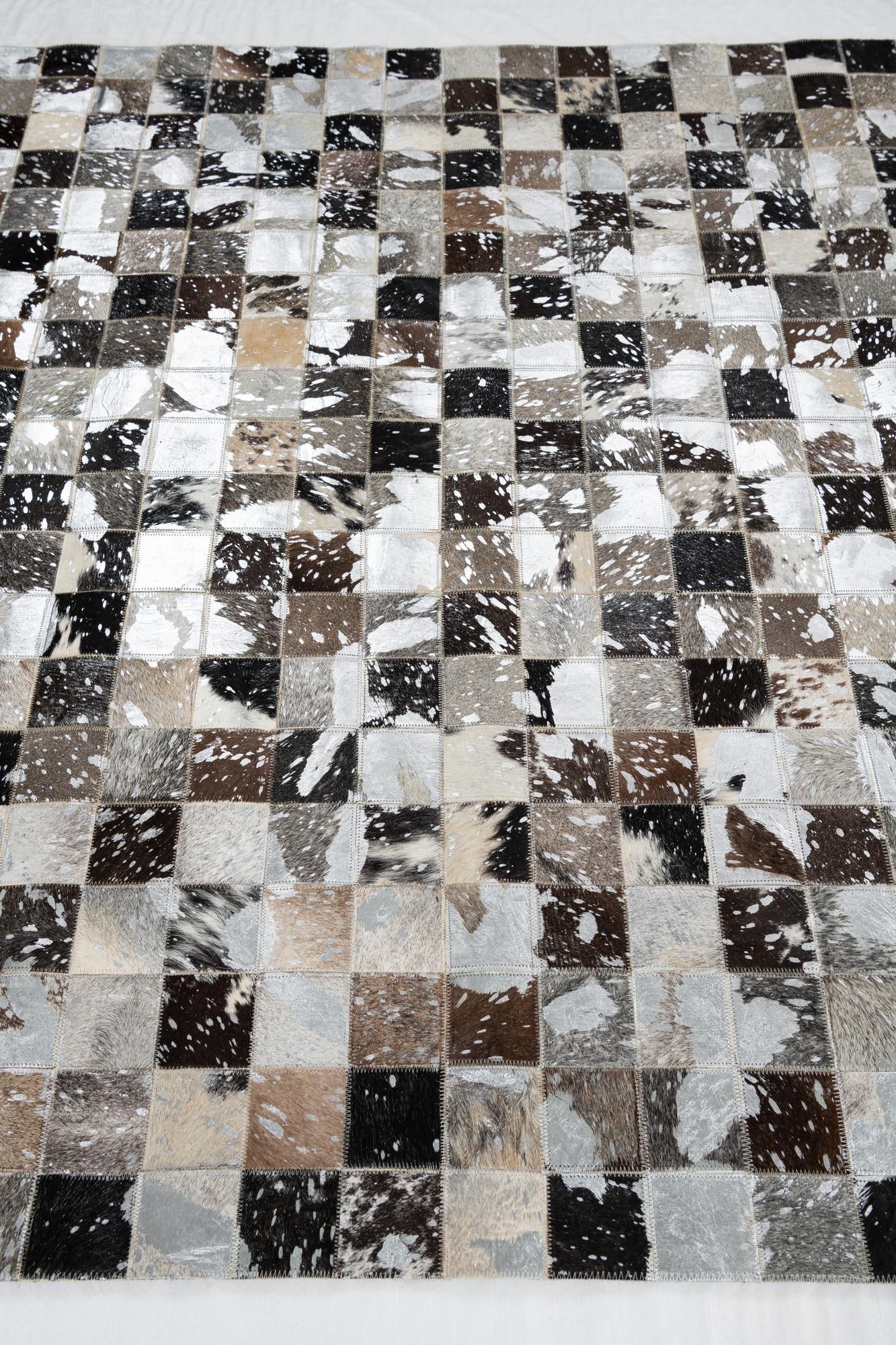 5' 1 x 8' 1 Cowhide Leather Rug