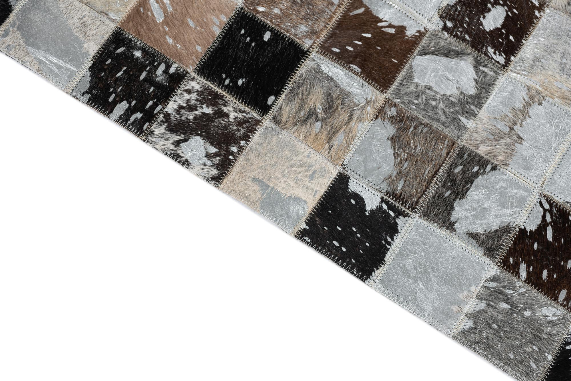 5' 1 x 8' 1 Cowhide Leather Rug